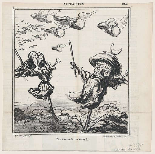 Not reassuring for the crowns!, from 'News of the day,' published in Le Charivari, January 11, 1869