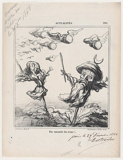 Not reassuring for the crowns!, from 'News of the day,' published in Le Charivari, January 11, 1869