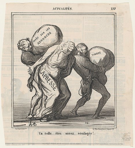 Will she be helped enough..., from 'News of the day,' published in Le Charivari, June 17, 1870