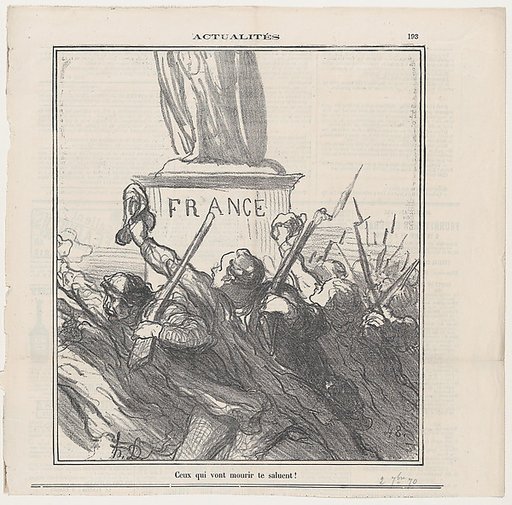 Those who are about to die, salute thee, from 'News of the day,' published in Le Charivari, September 2, 1870