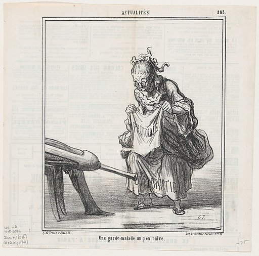 A somewhat naive nurse, from 'News of the day,' published in Le Charivari, January 4, 1871