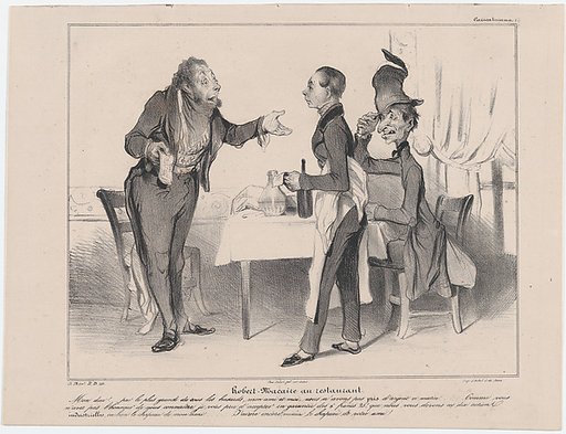 Plate 19: Robert Macaire at the restaurant, from 'Caricaturana,' published in Les Robert Macaires