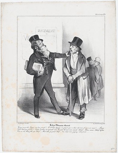 Plate 10: Robert Macaire, solicitor, from 'Caricaturana,' published in Les Robert Macaires