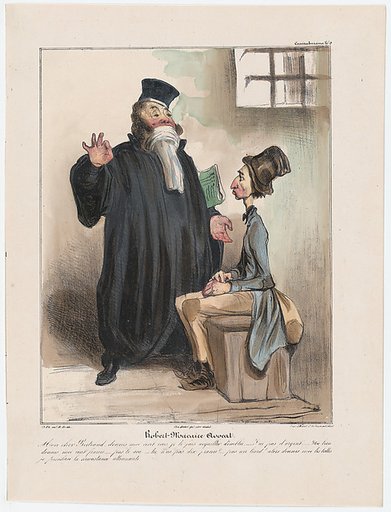 Plate 9: Robert Macaire, barrister, from 'Caricaturana,' published in Les Robert Macaires