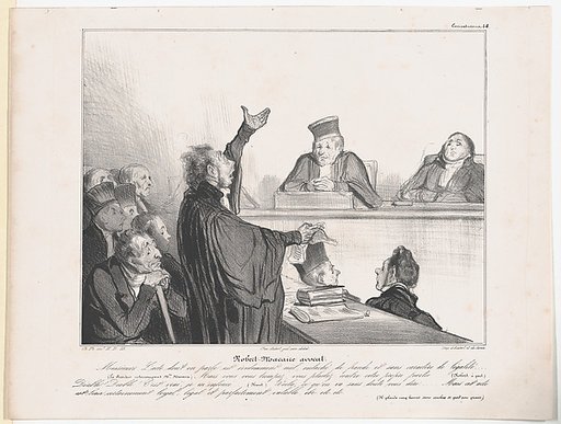 Plate 44: Robert Macaire, Barrister, from 'Caricaturana,' published in Les Robert Macaires