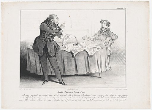 Plate 33: Robert Macaire journalist, from 'Caricaturana,' published in Les Robert Macaires