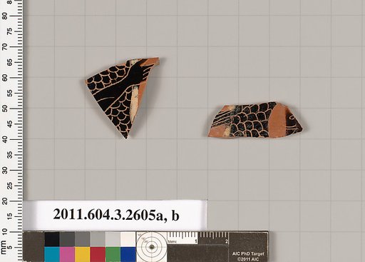 Terracotta fragments of a kylix (drinking cup)