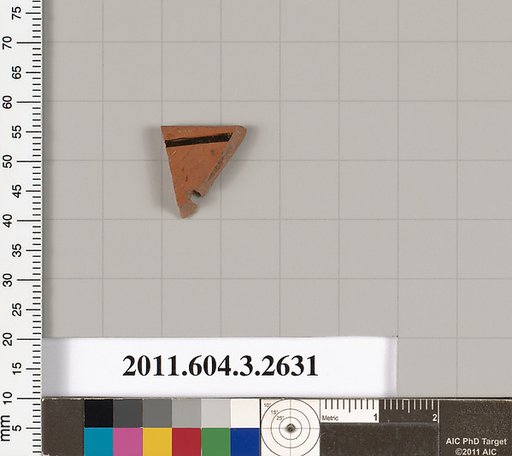 Terracotta rim fragment of a kylix (drinking cup)