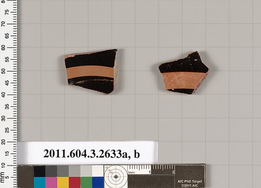 Terracotta fragments of kylikes (drinking cups)