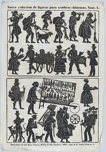 Sheet 1 of figures for Chinese shadow puppets