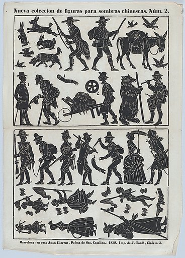 Sheet 2 of figures for Chinese shadow puppets