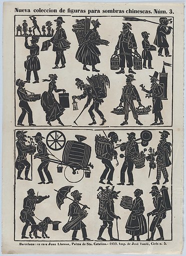 Sheet 3 of figures for Chinese shadow puppets