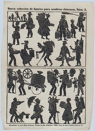 Sheet 3 of figures for Chinese shadow puppets