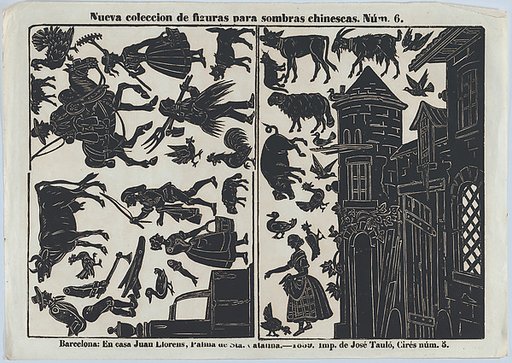 Sheet 6 of figures for Chinese shadow puppets