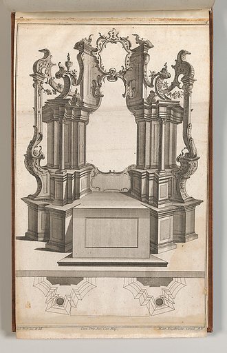 Design for a Monumental Altar, plate Q from "Unterschiedliche Neu Inventierte Altäre mit darzu gehörigen Profillen u. Grundrißen"