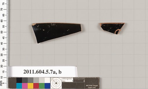 Terracotta rim fragments of a kylix (drinking cup)