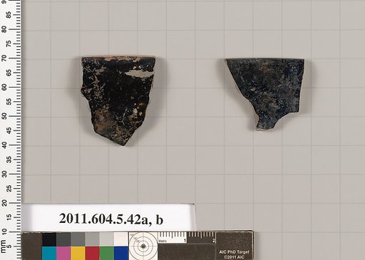 Terracotta rim fragments of a kylix (drinking cup)