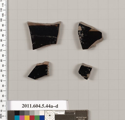 Terracotta fragments of kylikes (drinking cups)