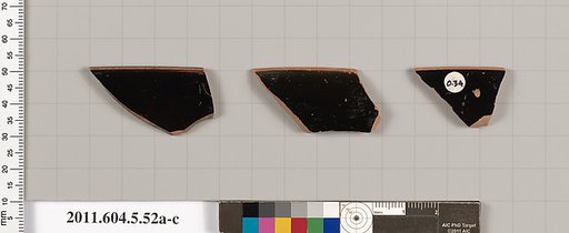 Terracotta rim fragments of kylikes (drinking cups)