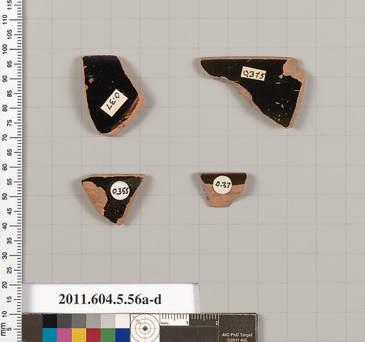 Terracotta rim fragments of kylikes (drinking cups)