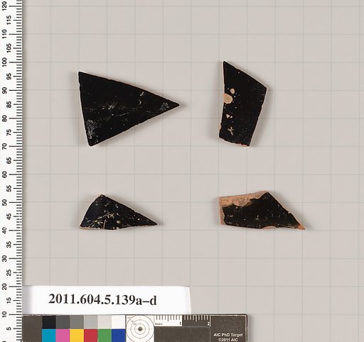 Terracotta fragments of kylikes (drinking cups)