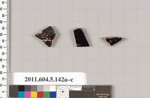 Terracotta fragments of kylikes (drinking cups)