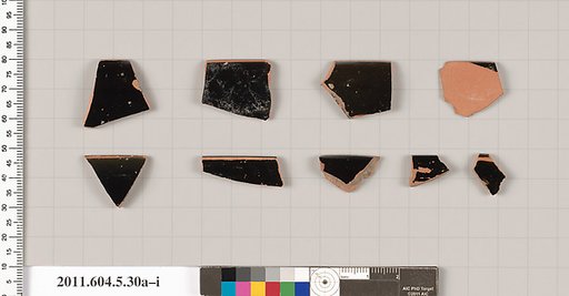 Terracotta rim fragments of a kylix (drinking cup)