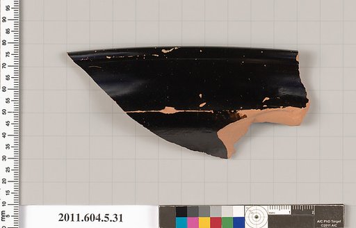 Terracotta rim fragment of a kylix (drinking cup)