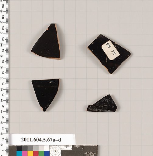 Terracotta fragments of kylikes (drinking cups)