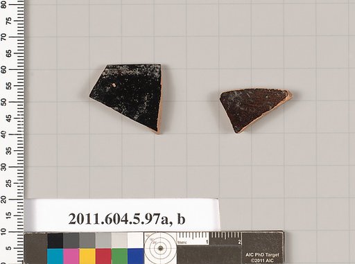 Terracotta fragments of kylikes (drinking cups)