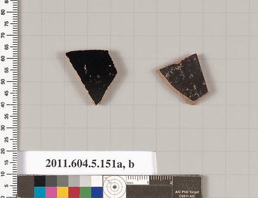 Terracotta fragments of kylikes (drinking cups)