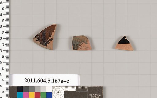 Terracotta fragments of kylikes (drinking cups)