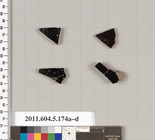 Terracotta fragments of kylikes (drinking cups)