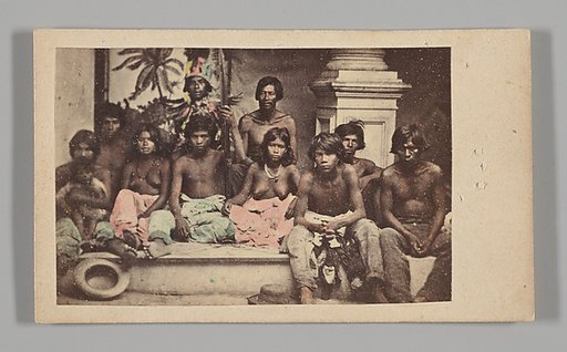 [Studio Portrait: Seated Group portrait of Ten Indigenous people]