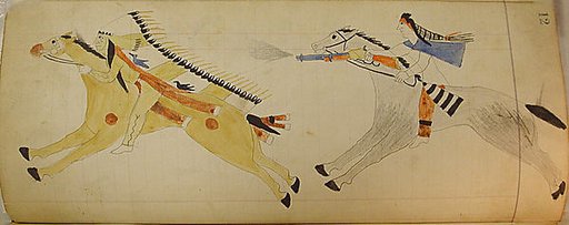 Maffet Ledger: Two Mounted Indians
