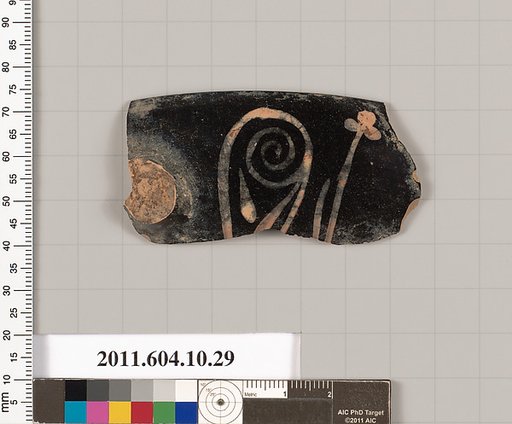 Terracotta rim fragment of a kylix (drinking cup)