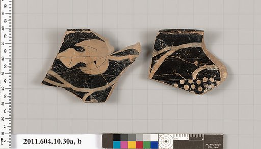 Terracotta rim fragments of a kylix (drinking cup)