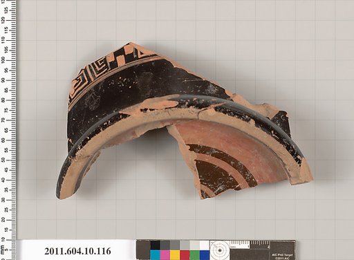 Terracotta rim fragment of a skyphos (deep drinking cup)