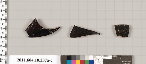 Terracotta fragments of kylikes (drinking cups)