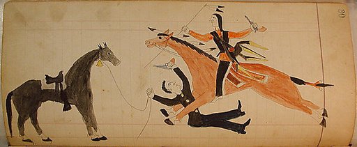 Maffet Ledger: Indian on horseback, man dismounted