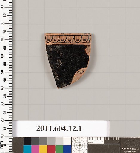 Terracotta rim fragment of a skyphos (deep drinking cup)