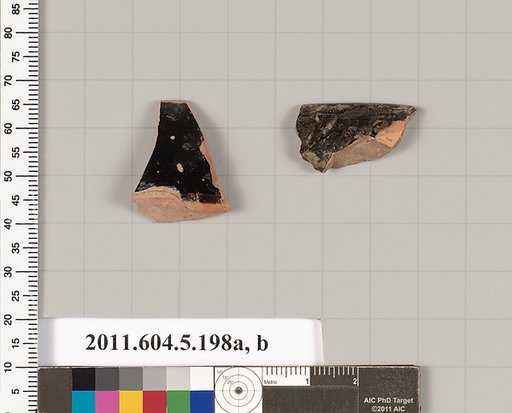 Terracotta fragments of kylikes (drinking cups)