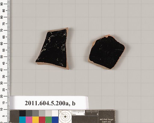 Terracotta fragments of kylikes (drinking cups)