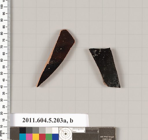 Terracotta fragments of kylikes (drinking cups)