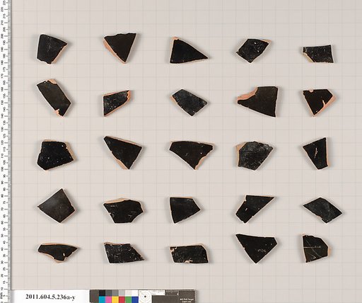 Terracotta fragments of kylikes (drinking cups)