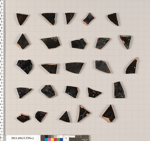 Terracotta fragments of kylikes (drinking cups)
