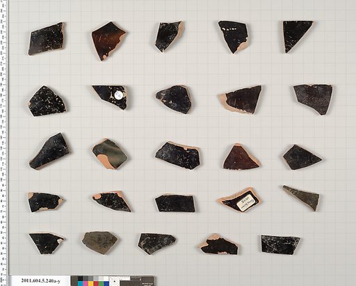 Terracotta fragments of kylikes (drinking cups)