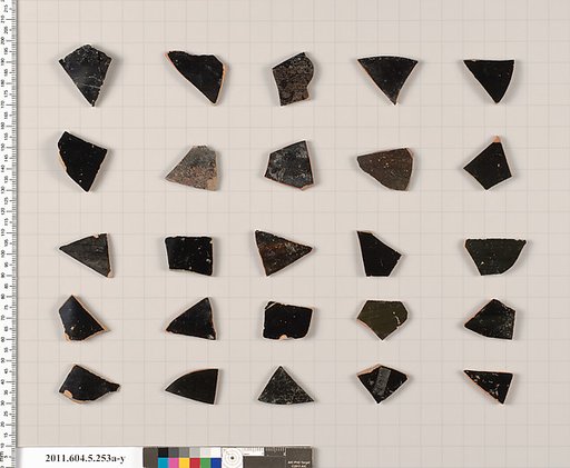 Terracotta fragments of kylikes (drinking cups)