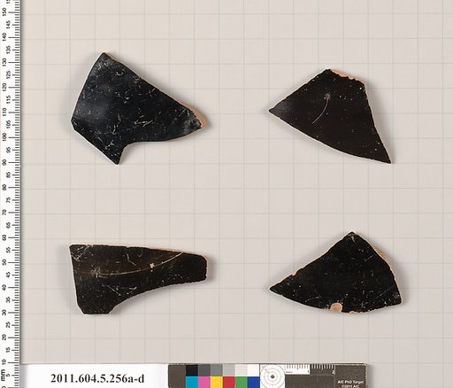 Terracotta fragments of kylikes (drinking cups)