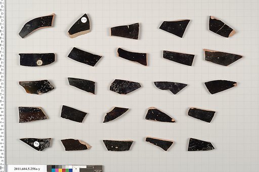 Terracotta fragments of kylikes (drinking cups)